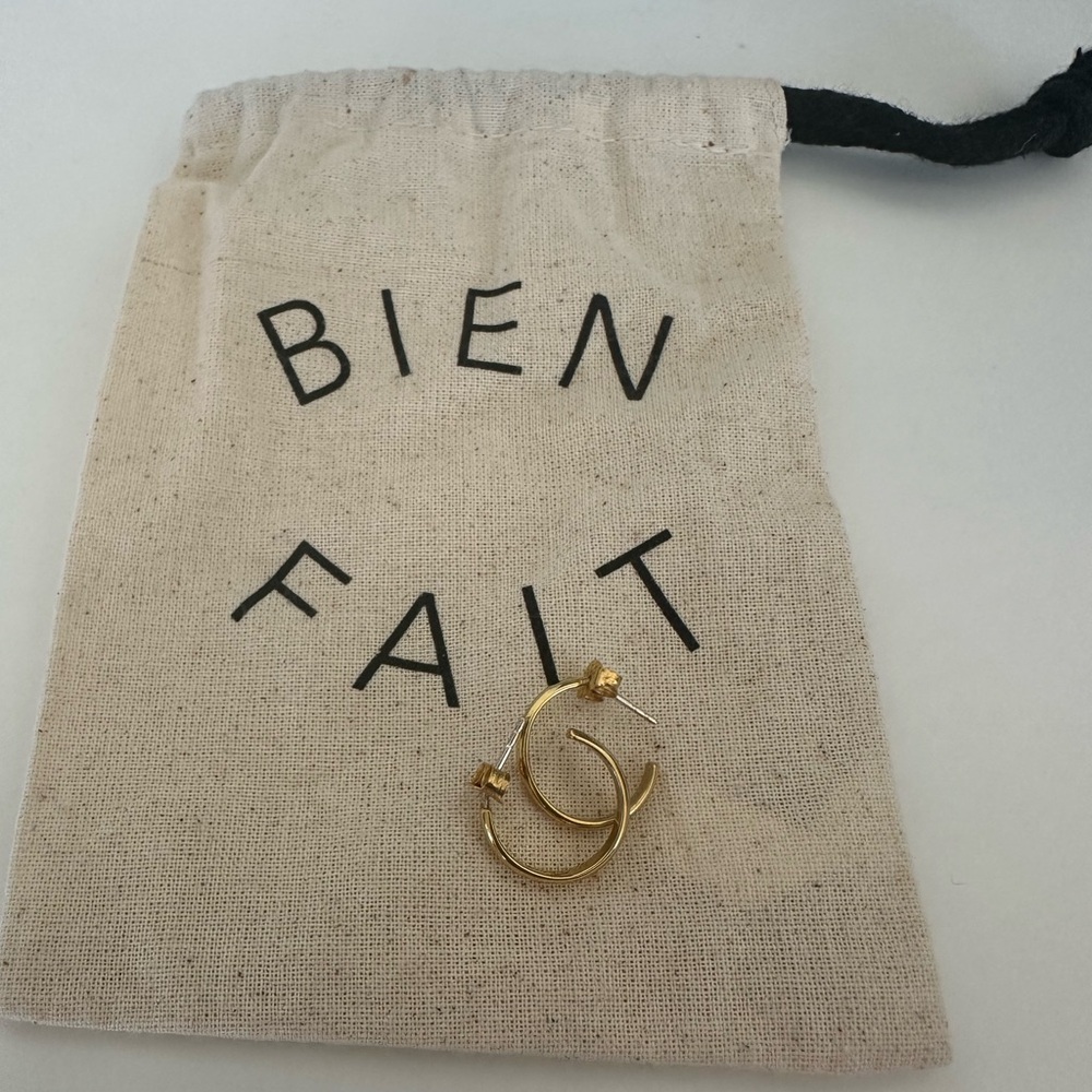 Madewell Demi Fine Collection, 14k gold-plated hoops